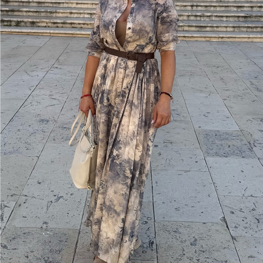 Floral Long Sleeve Maxi Dress